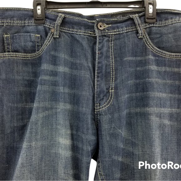 TK Axel Treadwell Relaxed Straight Leg Men's  Blue Denim Jeans  Sz 38 x 32 - Picture 6 of 9